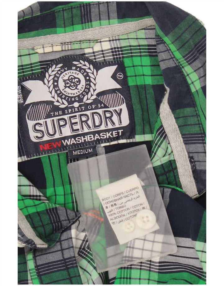 Ανδρικό πουκάμισο Superdry Βαμβακερό μεσαίο πράσινο καρέ