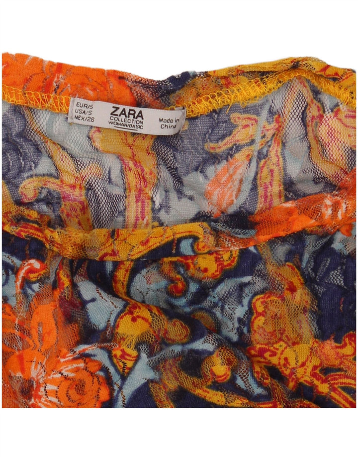 Zara Γυναικεία See Through Μπλούζα Top 10 Small πολύχρωμα Floral