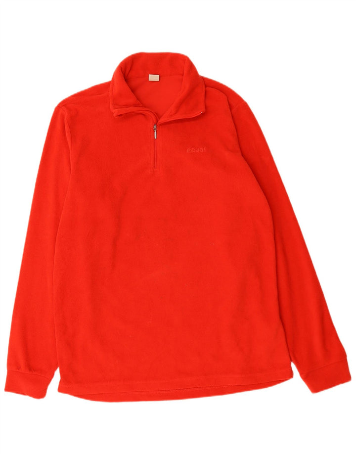 Brugi Ανδρικό φερμουάρ Fleece Jumper με μεγάλο κόκκινο πολυεστέρα