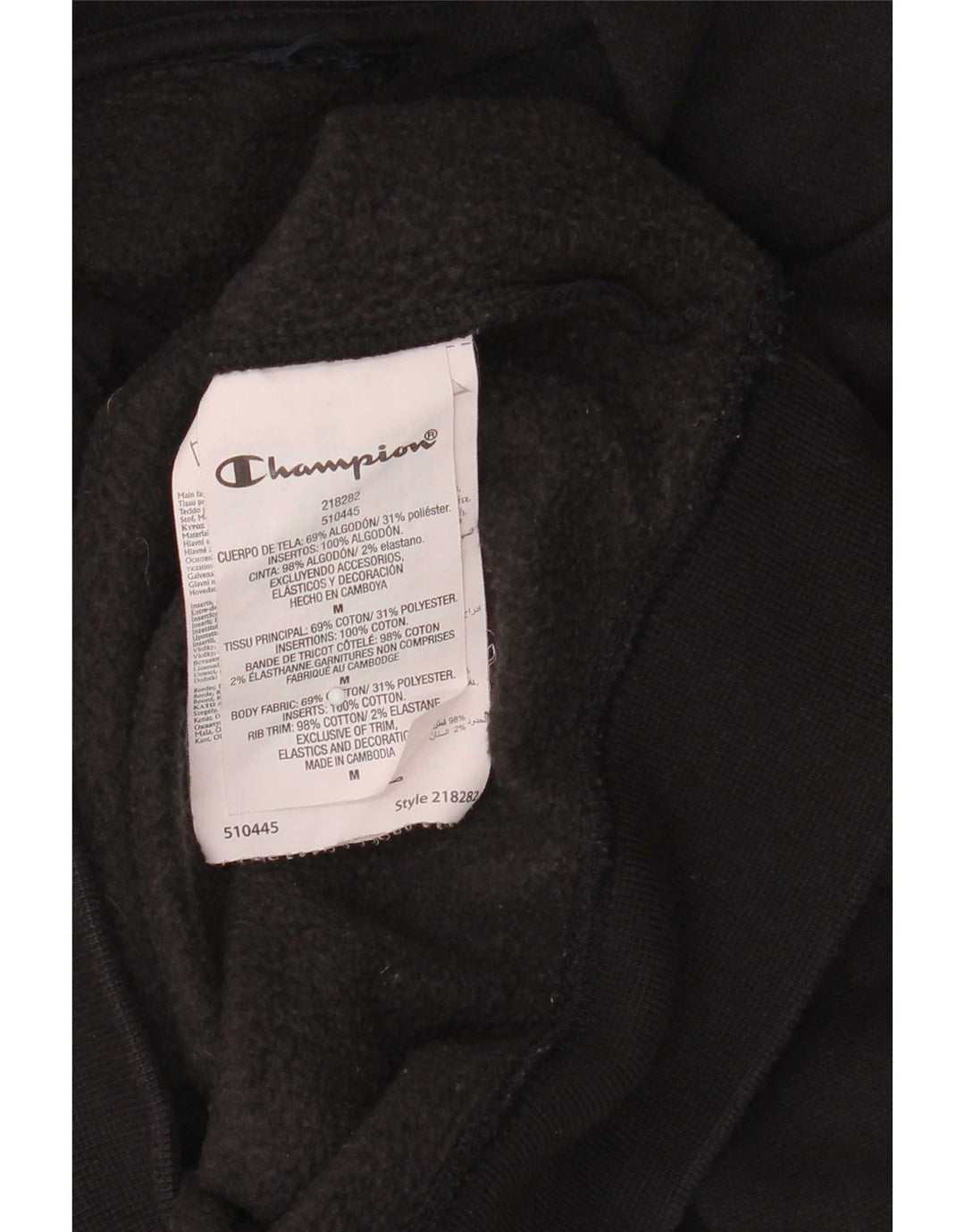 Ανδρικό Champion Graphic Hoodie Jumper Μεσαίο μαύρο βαμβακερό
