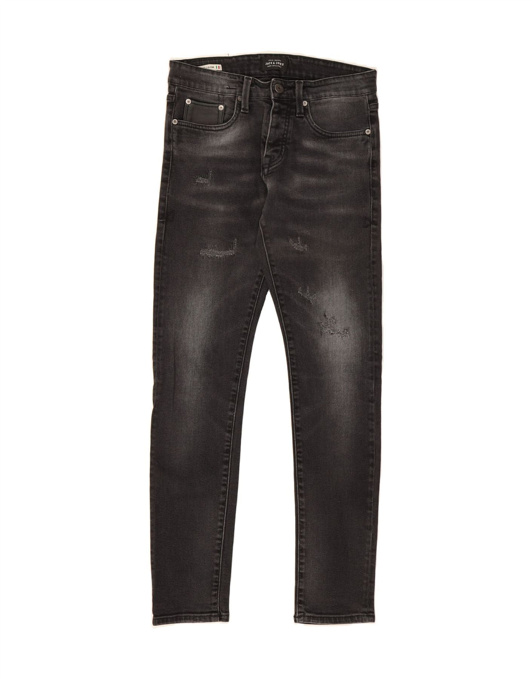 JACK & JONES Mens GLENN Distressed Slim Jeans W30 L32 Grey Cotton Vintage Jack & Jones and Second-Hand Jack & Jones from Messina Hembry 