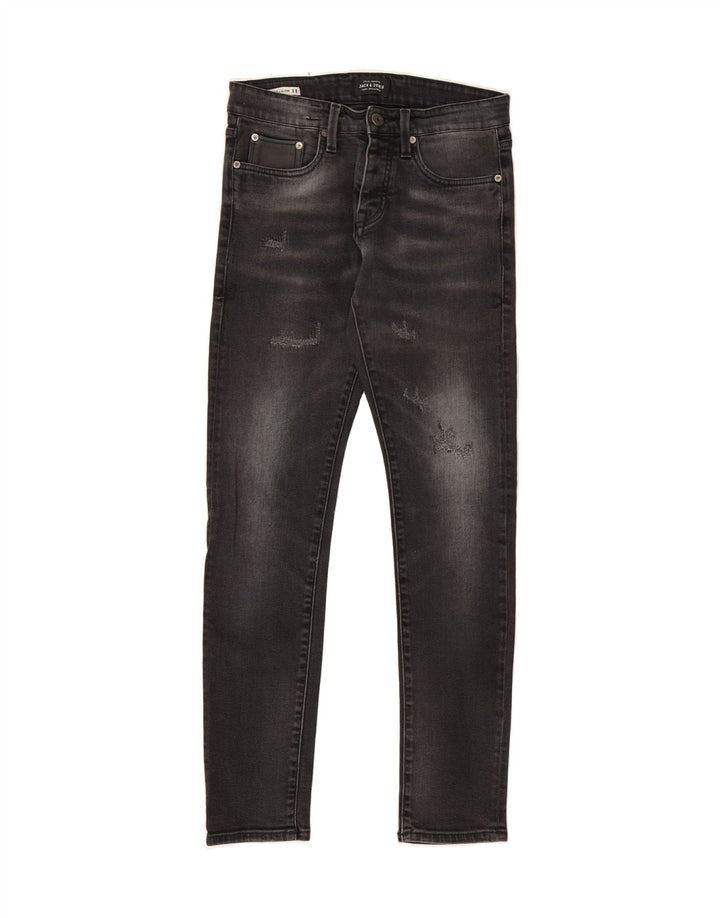 JACK & JONES Mens GLENN Distressed Slim Jeans W30 L32 Grey Cotton Vintage Jack & Jones and Second-Hand Jack & Jones from Messina Hembry 