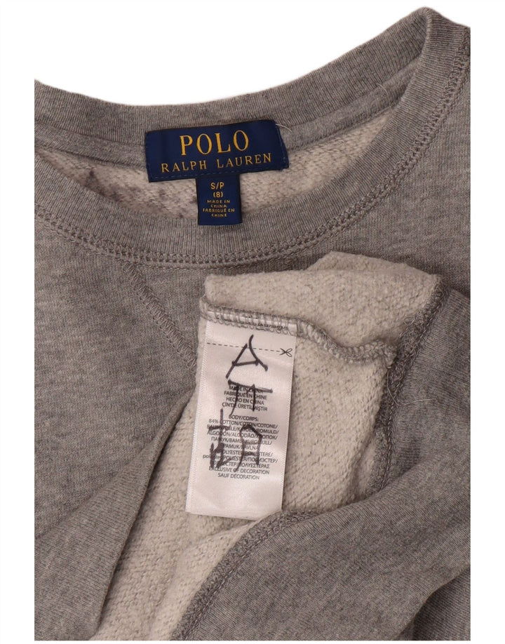 Polo Ralph Lauren Boys Sweatshirt Jumper 7-8 ετών Μικρό γκρι βαμβακερό
