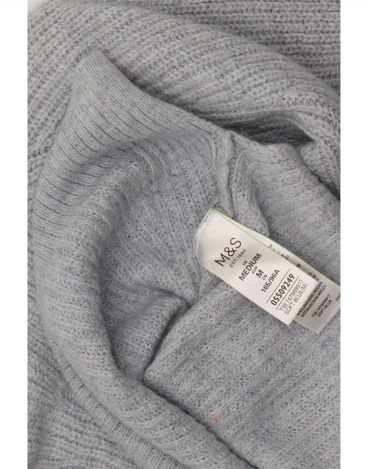Marks & Spencer Γυναικείο Crop Boat Neck Jumper πουλόβερ UK 14 Medium Blue