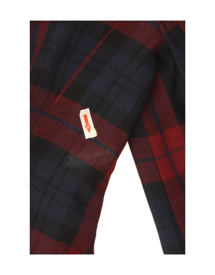 C & A Girls 4 Button Blazer Jacket 11-12 Years Red Check Polyester