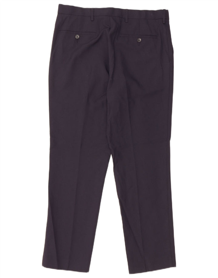 Ανδρικό παντελόνι Chino Marks & Spencer W32 L29 Navy Blue Polyester