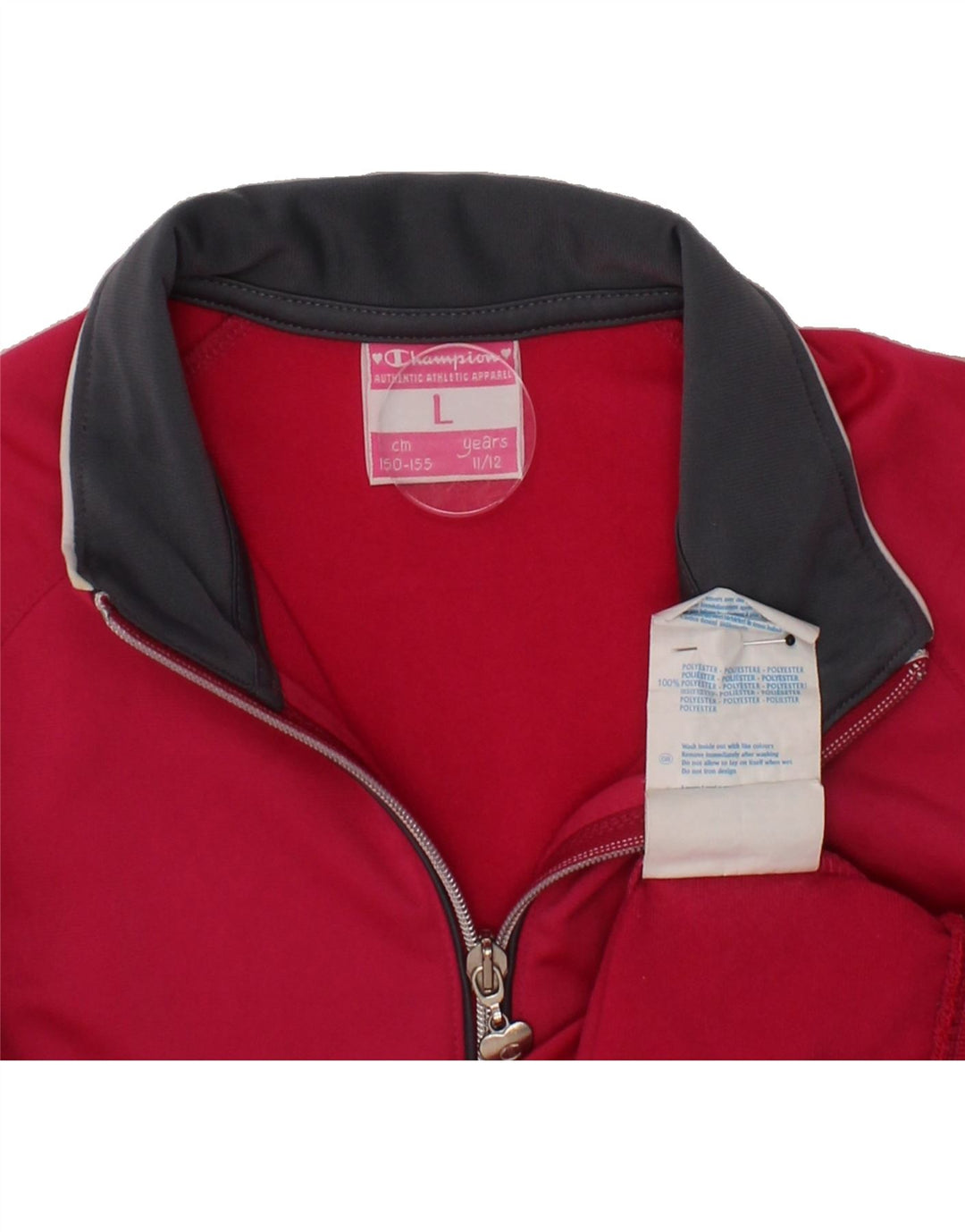 CHAMPION Girls Tracksuit Top Jacket 11-12 Years Large Pink Polyester Vintage Champion and Second-Hand Champion from Messina Hembry 
