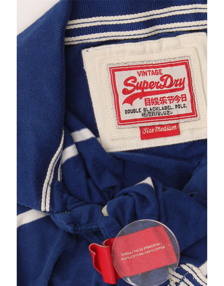 Ανδρικό γραφικό μπλουζάκι πόλο SUPERDRY Βαμβακερό μεσαίο μπλε ριγέ