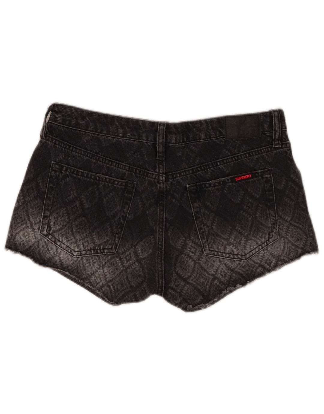 Γυναικείο τζιν σορτς Superdry W29 Γκρι μεσαίο γεωμετρικό βαμβακερό