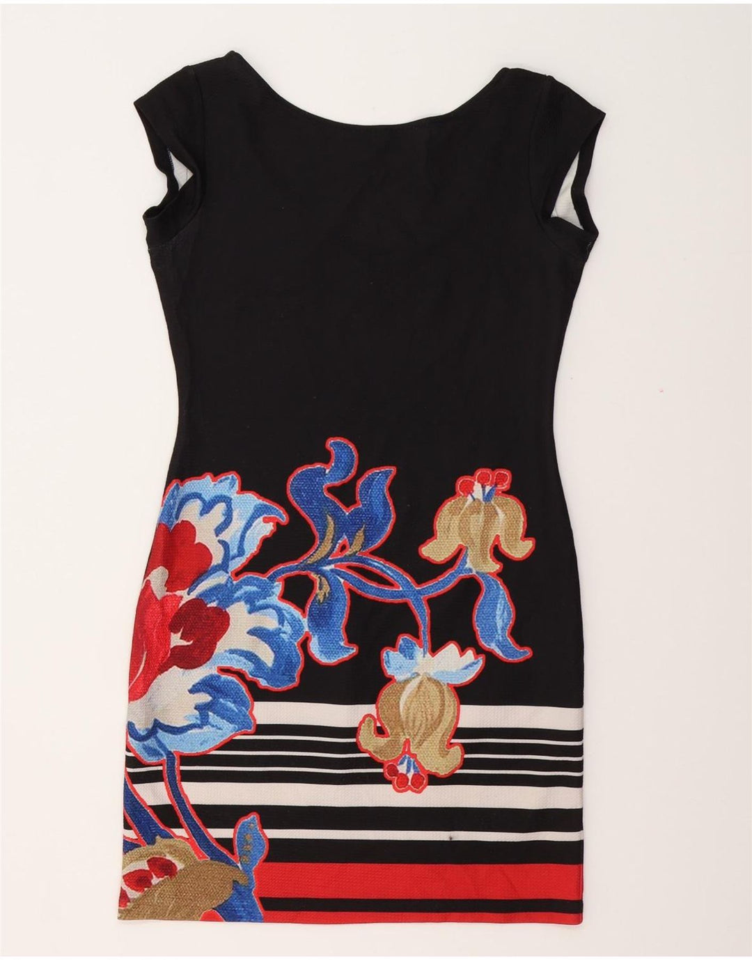 DESIGUAL Γυναικείο Φόρεμα Bodycon UK 12 Medium Black Floral Polyester