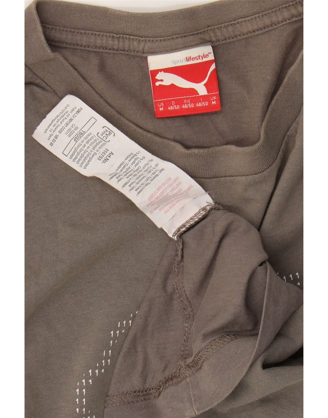 Ανδρικό γραφικό T-Shirt PUMA Top Μεσαίο γκρι βαμβακερό