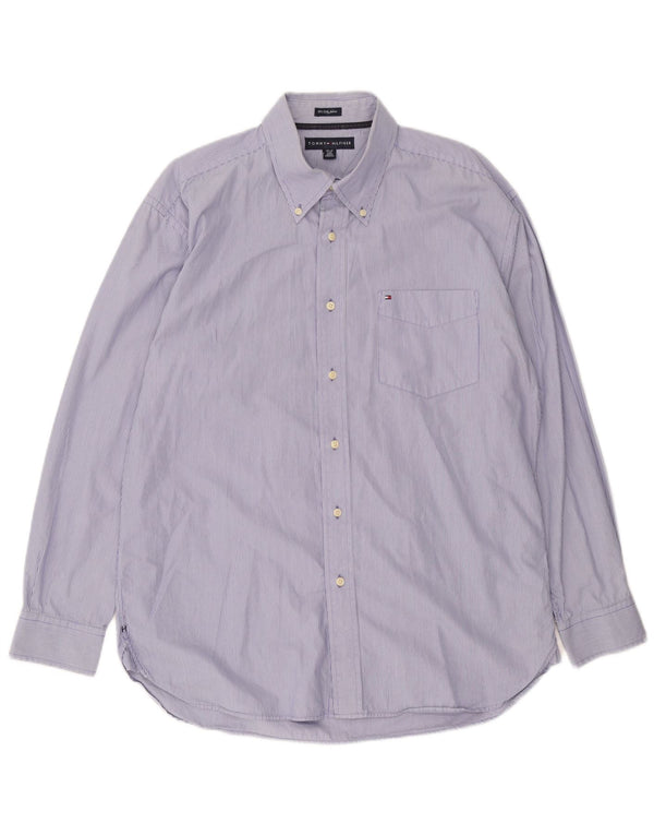Ανδρικό πουκάμισο Tommy Hilfiger Size 16 1/2 17 Large Blue Pinstripe Cotton