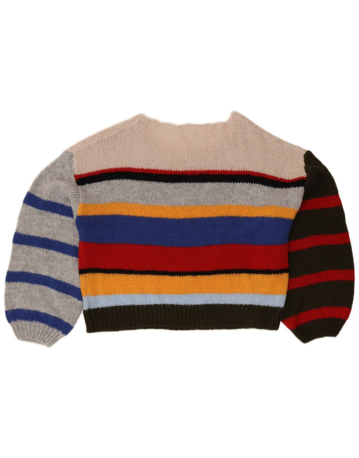 VINTAGE Γυναικείο πουλόβερ με λαιμόκαυστο UK 14 Μεγάλο Πολύχρωμο