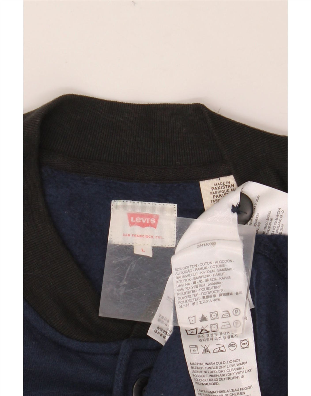 Ανδρικό μπουφάν LEVI'S Varsity UK 40 Large Navy Blue Colourblock Βαμβακερό