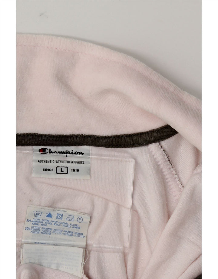 CHAMPION Womens Tracksuit Top Jacket UK 16 Large Pink Cotton Vintage Champion and Second-Hand Champion from Messina Hembry 