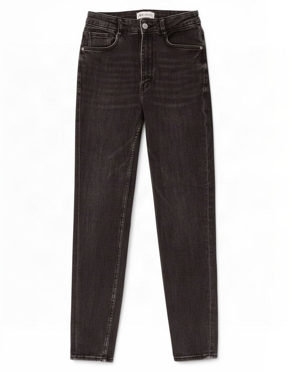 Zara Γυναικείο Skinny Cropped Jeans EU 38 Small W28 L25 μαύρο βαμβακερό