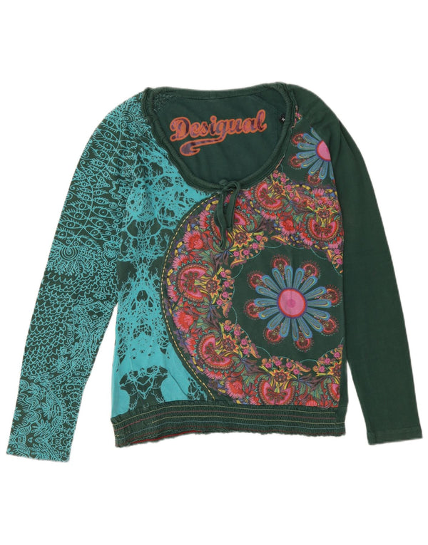 Desigual Γυναικείο Γραφικό Μακρυμάνικο UK 14 Μεσαίο Πράσινο Floral