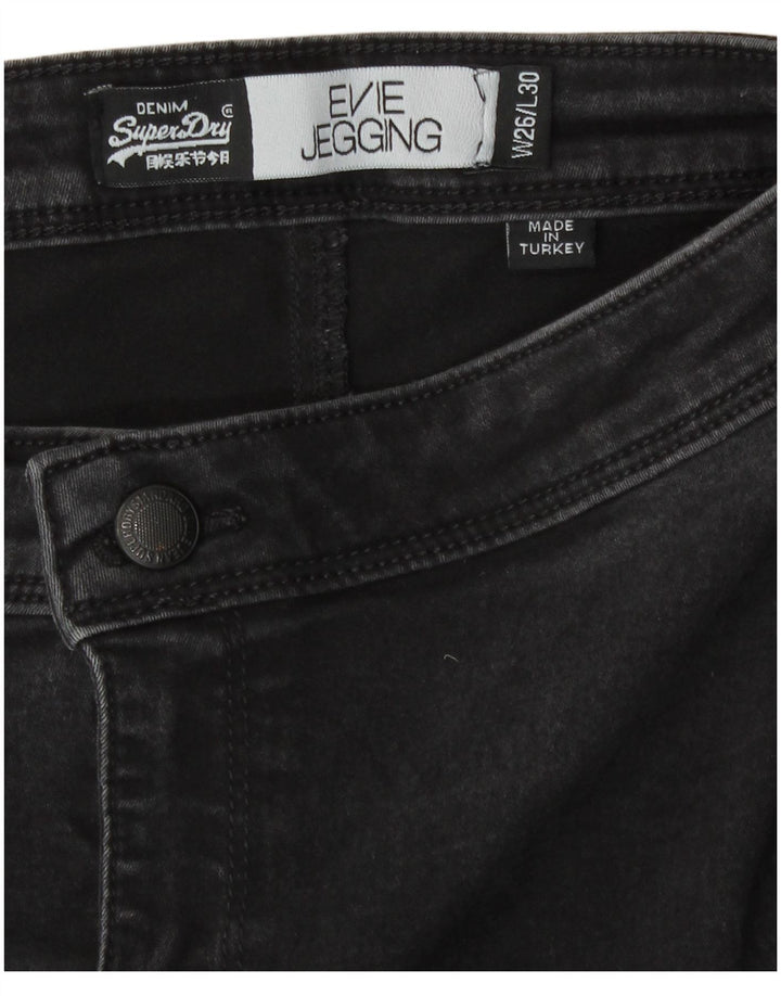 Superdry Γυναικείο Τζιν Evie Jegging W26 L30 Μαύρο βαμβακερό