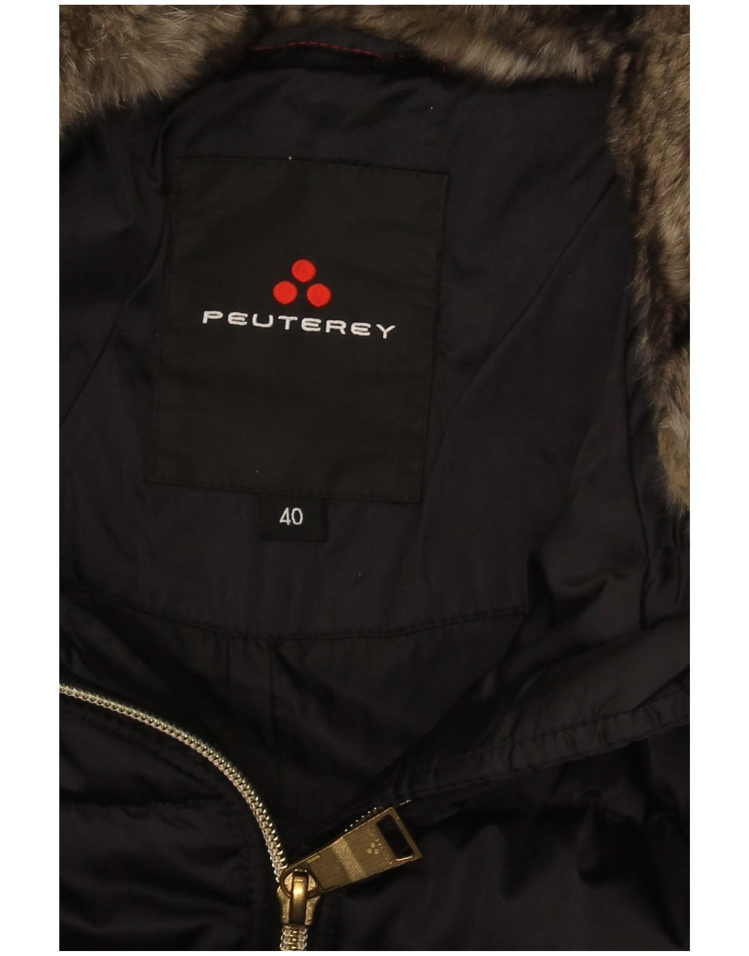 PEUTEREY Γυναικείο παλτό με κουκούλα IT 40 Small Black