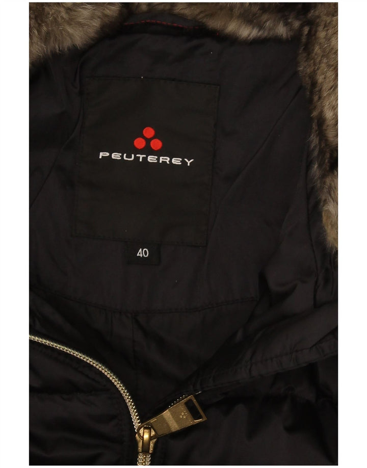 PEUTEREY Γυναικείο παλτό με κουκούλα IT 40 Small Black