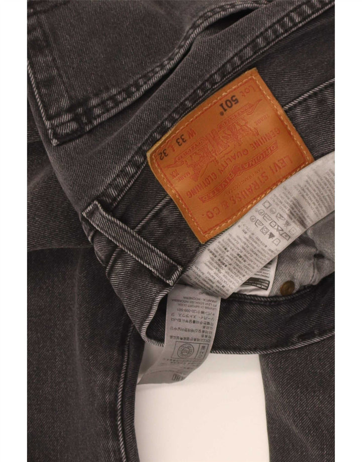 Levi's Mens 501 Straight Jeans W33 L32 Γκρι βαμβακερό