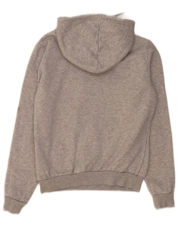 Γυναικεία Puma Graphic Crop Hoodie Jumper UK 10 Small Grey Flecked Cotton