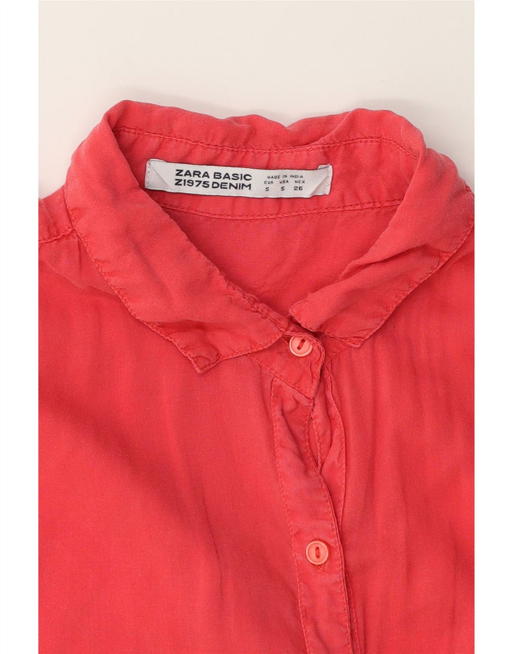 ZARA Womens Shirt UK 10 Small Pink Vintage Zara and Second-Hand Zara from Messina Hembry 