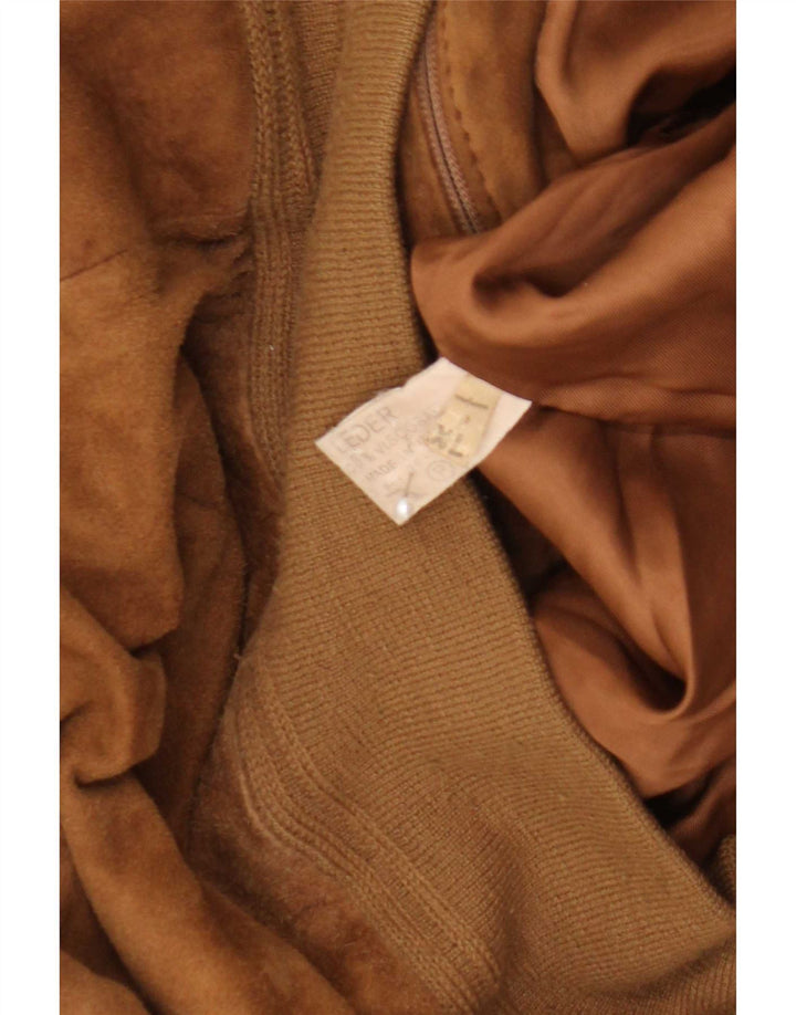 Vintage Ανδρικό Suede Bomber Jacket UK 42 XL Καφέ Δερμάτινο