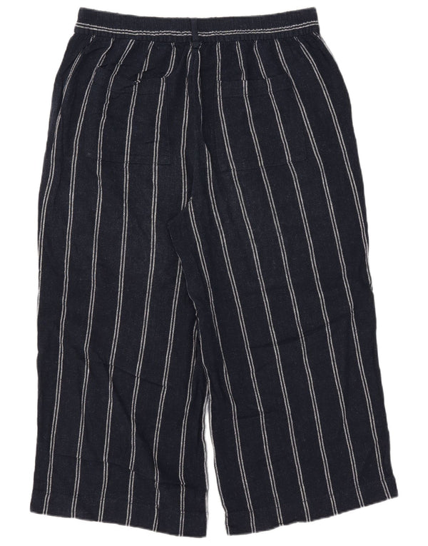Marks & Spencer Γυναικείο παντελόνι Capri UK 14 Large W34 L23 Navy Blue ριγέ