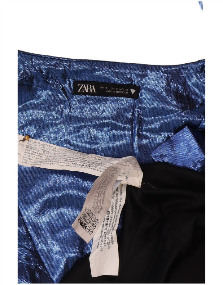 Zara Γυναικείο φόρεμα A-Line UK 8 Small Blue Polyester