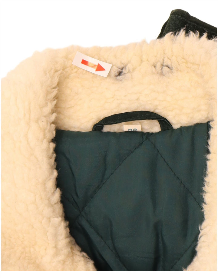 Vintage Ανδρικό Suede Jacket UK 42 XL Χακί γεωμετρικό μαλλί