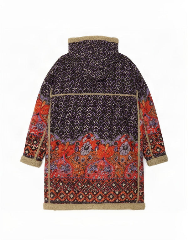 Rossella Carrara Womens Hooded Overcoat UK 10 Small Multicoloured Floral