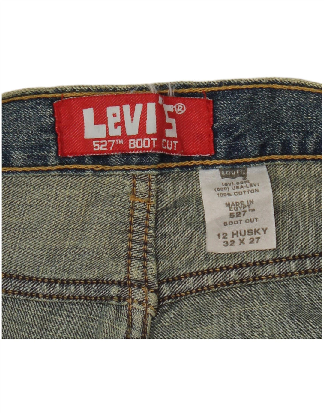 LEVI'S Boys Husky Bootcut Jeans 11-12 ετών W32 L27 Μπλε βαμβακερό