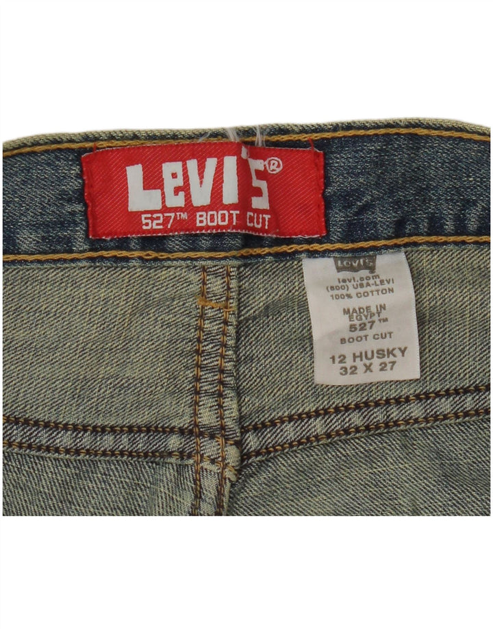 LEVI'S Boys Husky Bootcut Jeans 11-12 ετών W32 L27 Μπλε βαμβακερό
