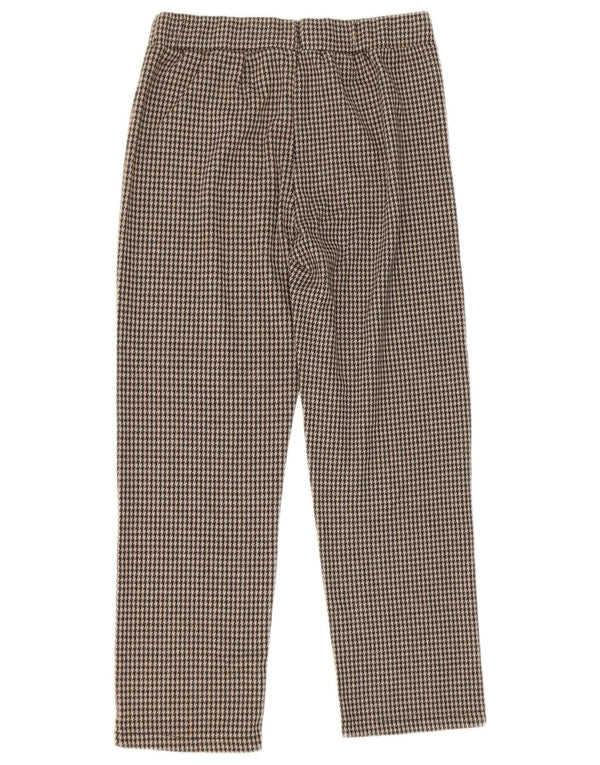 Zara Girls Straight Casual Παντελόνι 11-12 ετών W28 L22 Καφέ Houndstooth