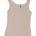 Benetton Womens Cami Top UK 10 Small White Cotton