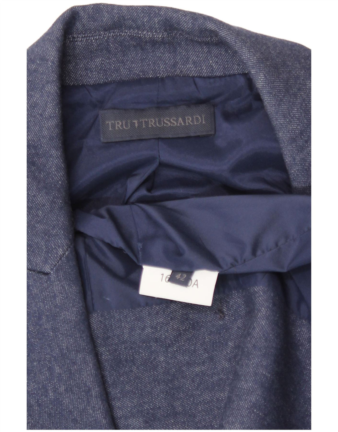 Trussardi γυναικείο μπουφάν μπλέιζερ διπλό μανίκι 3/4 IT 42 μεσαίο μπλε