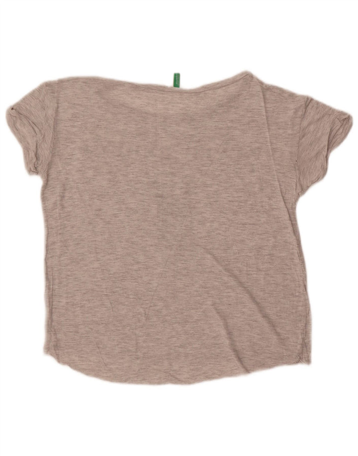 Γυναικείο γραφικό μπλουζάκι Benetton Top UK 14 Medium Grey Flecked