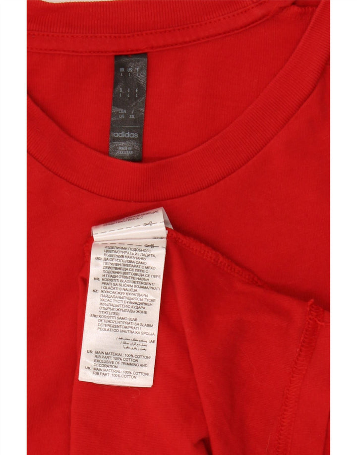 Ανδρικό T-Shirt ADIDAS Top μεγάλο κόκκινο βαμβακερό