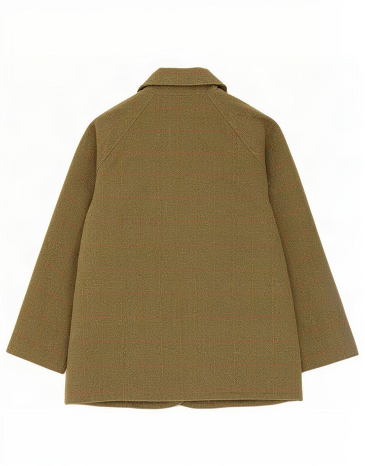 Ανδρικό παλτό Rydale Windbreaker UK 36 Small Khaki Check Wool