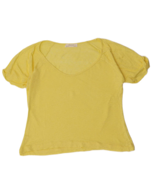 Zara Γυναικείο T-Shirt Top UK 12 Medium Yellow