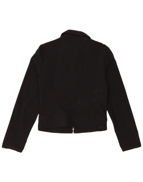 Zara Γυναικείο Bomber Jacket UK 14 Large Black Viscose