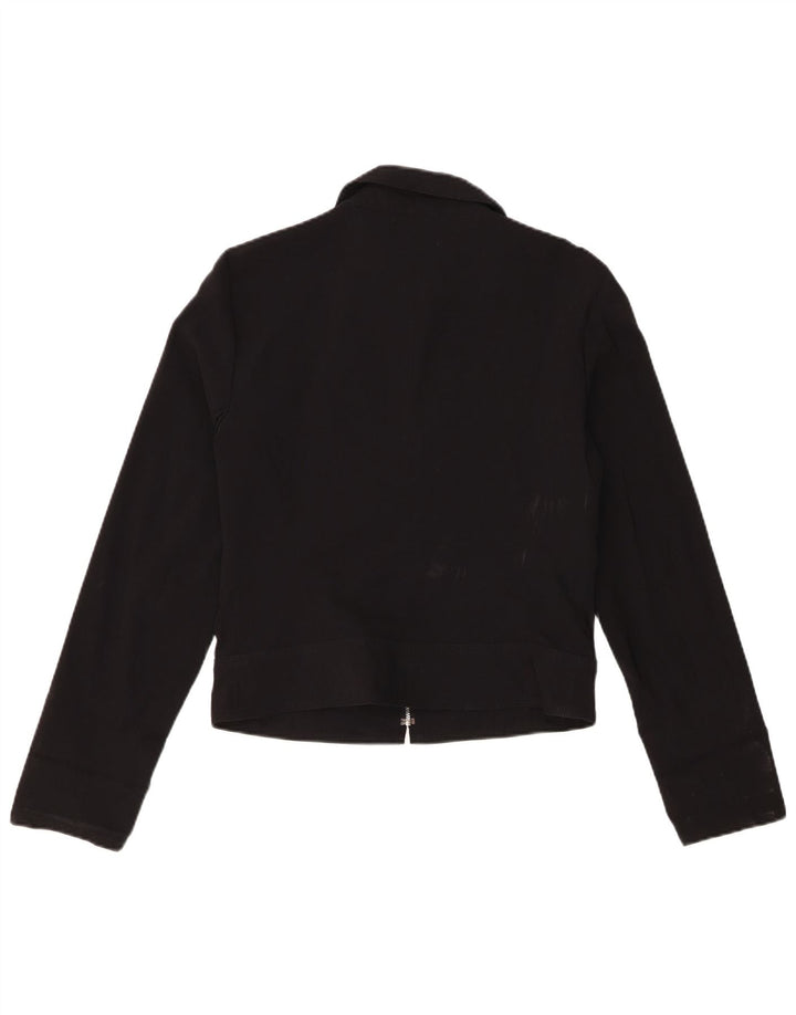 Zara Γυναικείο Bomber Jacket UK 14 Large Black Viscose