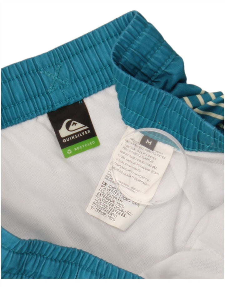 QUIKSILVER Mens Graphic Swimming Shorts Medium Blue Striped Polyester