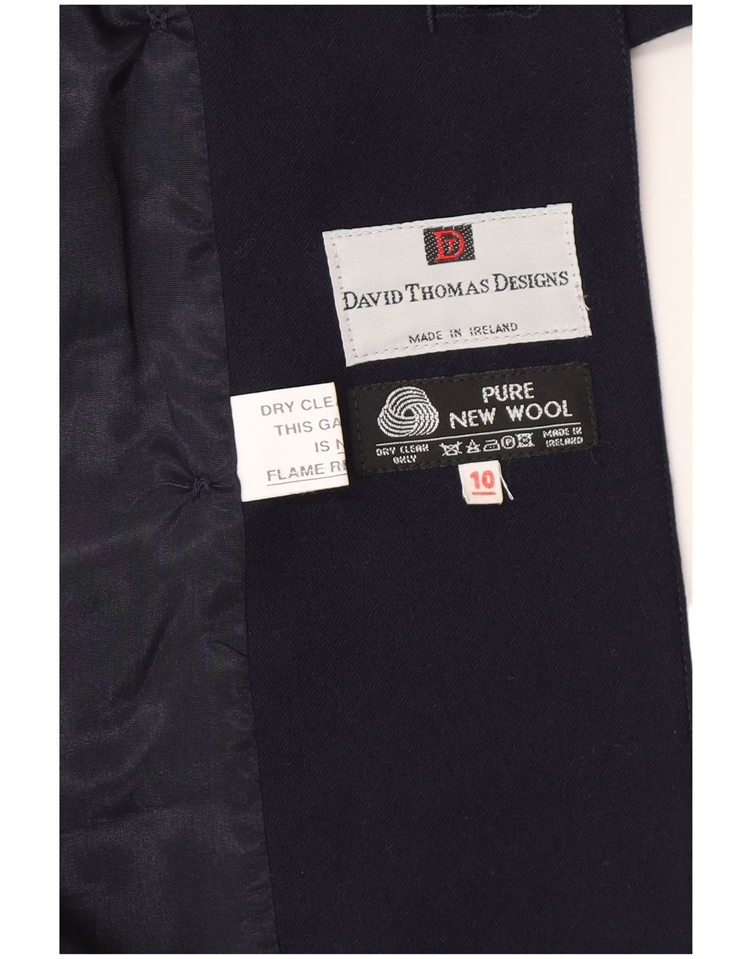 Vintage γυναικείο διπλό μπουφάν μπλέιζερ UK 10 Small Navy Blue