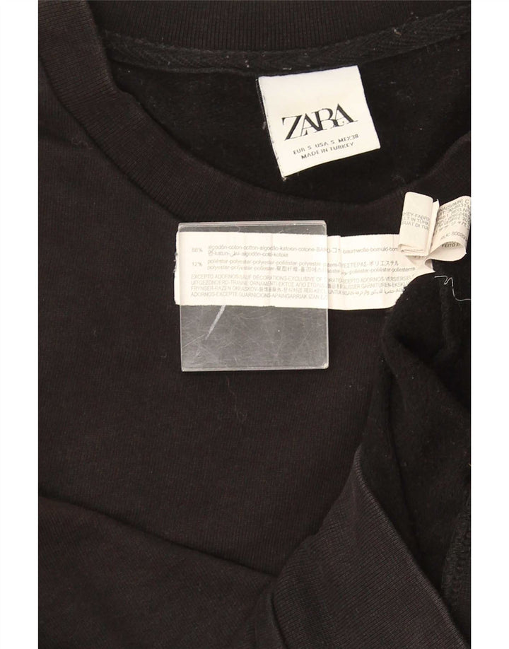 Zara Ανδρικό Φούτερ Jumper Μικρό Μαύρο Βαμβακερό