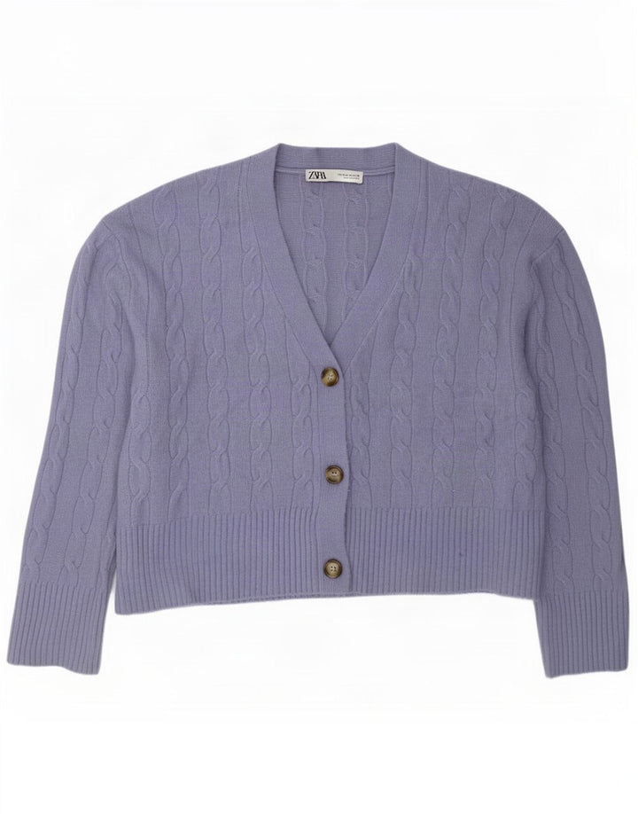 Zara Γυναικείο πουλόβερ UK 14 Medium Purple Polyester