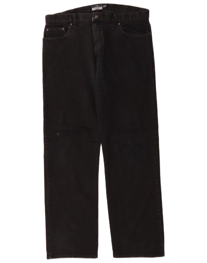 Marks & Spencer Ανδρικό Μπλε Harbor Straight Jeans W36 L31 Μαύρο βαμβακερό