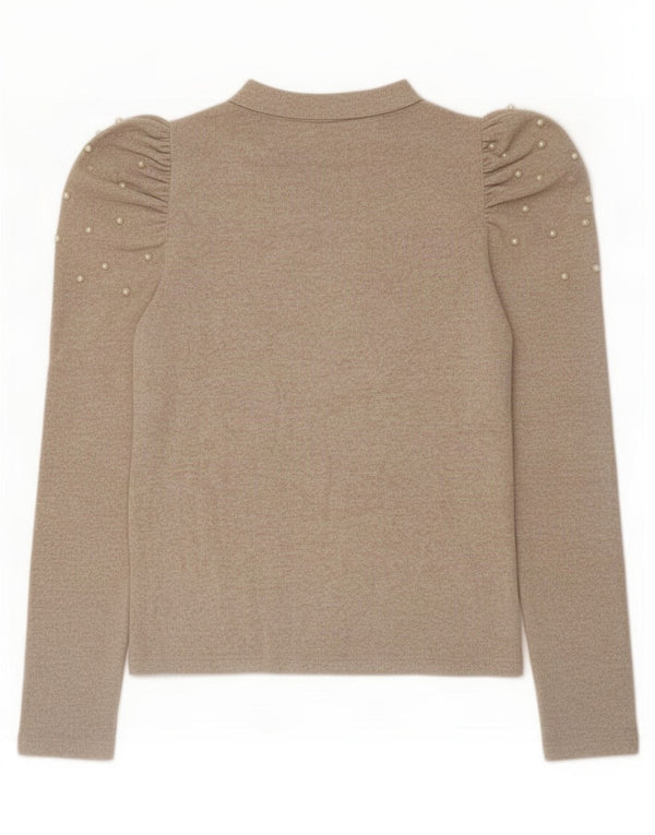 Zara γυναικείο τοπ μακρυμάνικο UK 12 Medium Beige Flecked