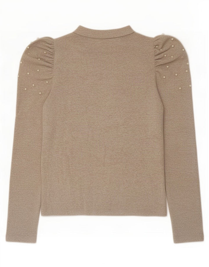 Zara γυναικείο τοπ μακρυμάνικο UK 12 Medium Beige Flecked
